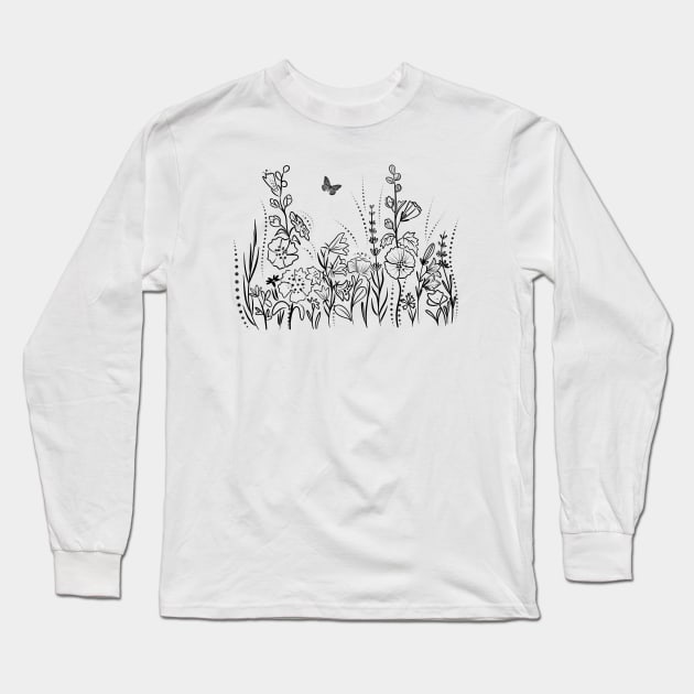 Wildflowers Long Sleeve T-Shirt by BahArt